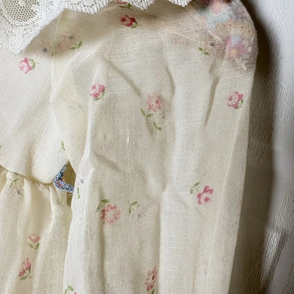 Ruth Of Carolina Dress Sz 5 VTG Lacy Prairie Style Lined Floral L - Picture 5 of 16